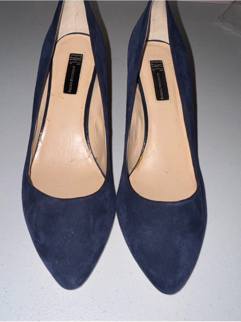 INC International Concepts Navy Suede Pointed Pumps